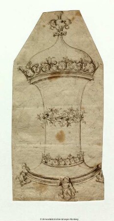 Gotischer Deckelbecher mit 3 kauernden Figuren
