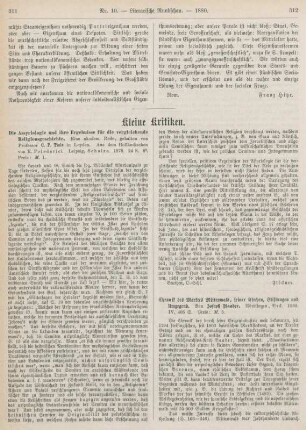 311-316 Kleine Kritiken
