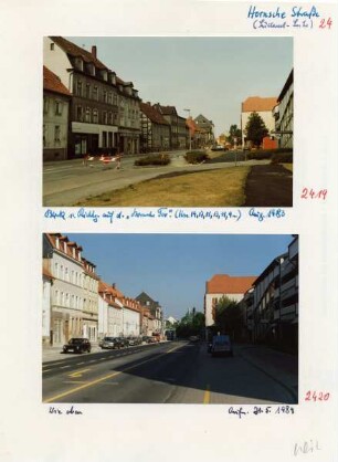 Hornsche Straße. 2 Bilder vom Parkaus, Richtung Hornsches Tor. Detmold