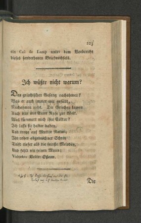 Ich wüßte nicht warum?