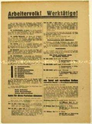 Aufruf der KPD zur Reichstagswahl 1928