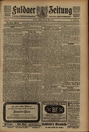 Zweite Ausgabe vom Freitag, den 21. Mai 1909.