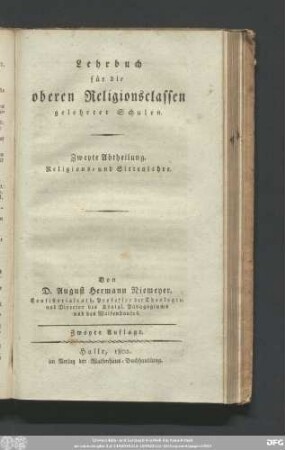 Zweyte Abtheilung: Religions- und Sittenlehre