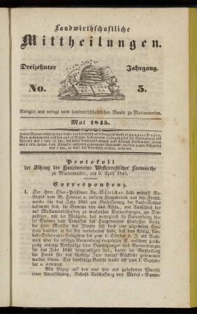 Dreizehnter Jahrgang. No. 5.