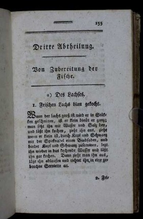 Dritte Abtheilung. Von Zubereitung der Fische.