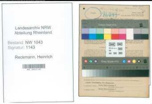 Entnazifizierung Heinrich Reckmann , geb. 18.02.1901 (Kassenangestellter)