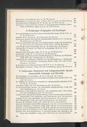 8. Fachgruppe Geographie und Soziologie