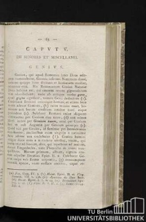 Caput V. Dii minores et miscellanei.