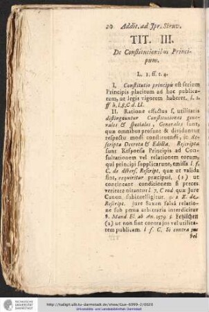 LIB. I. TIT. III. De Constitutionibus Principum