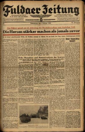 Ausgabe vom Donnerstag, den 01. Februar 1945.