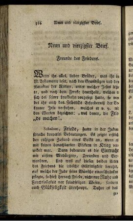 Neun und vierzigster Brief. Freunde des Friedens.