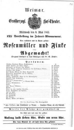 Rosenmüller und Finke oder Abgemacht!