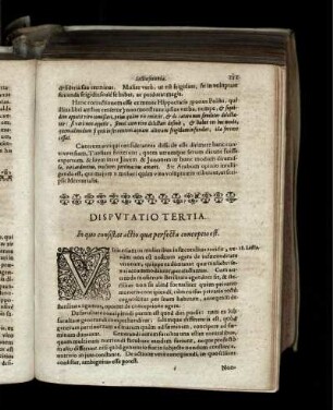 Disputatio Tertia. Im quo consistat actio quae perfecta conceptio est