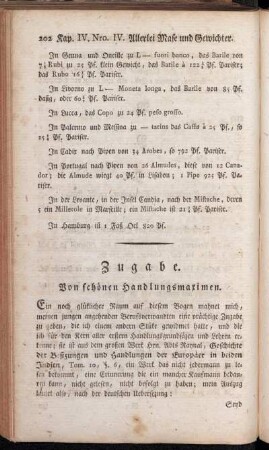 Zugabe. Von schönen Handlungsmaximen.