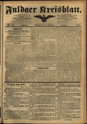Ausgabe vom Mittwoch, den 13. November 1907.