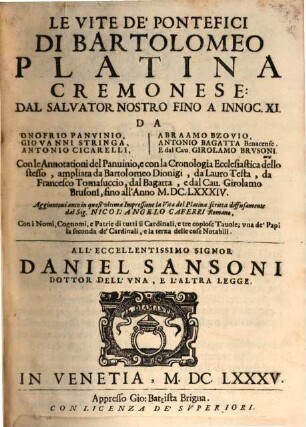 Delle vite de Pontefici