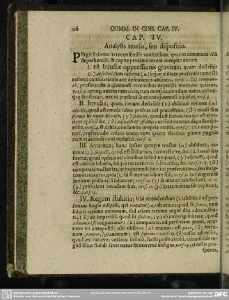 Cap. IV. Analysis textus, seu dispositio
