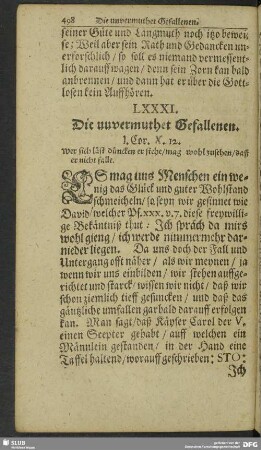 LXXXI. Die unvermuthet Gefallenen