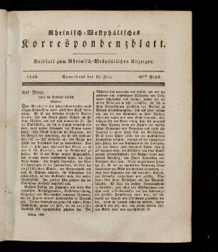 Rheinisch-westphälisches Korrespondenzblatt