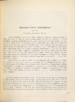 Lexici Aristophanei Specimen