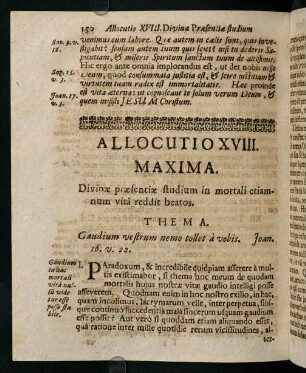 150-159, Allocutio XVIII. Maxima. Divinae praesentiae studium in mortali etiamnum vita reddit beatos