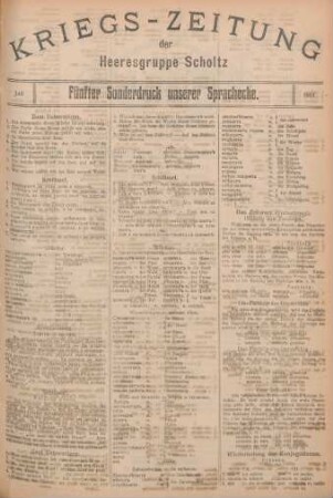 5.1917: Kriegs-Zeitung der Heeresgruppe Scholtz