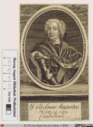 Bildnis Wilhelm August (William Augustus), kgl. Prinz von Großbritannien u. Irland, Herzog von Cumberland