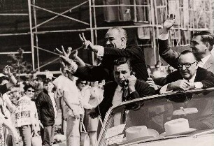 Lyndon B. Johnson im Wahlkampf