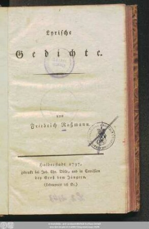 Lyrische Gedichte