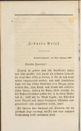 Zehnter Brief.