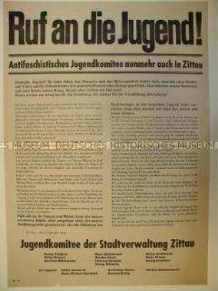 Maueranschlag mit Aufruf eines antifaschistischen Jugendkomitees in Zittau