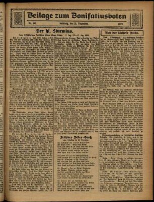 Zweite Ausgabe vom Sonntag, den 15. Dezember 1929.