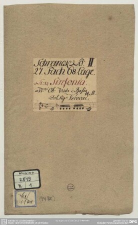 Symphonies - Mus.2819-N-1 : strings, bc - D