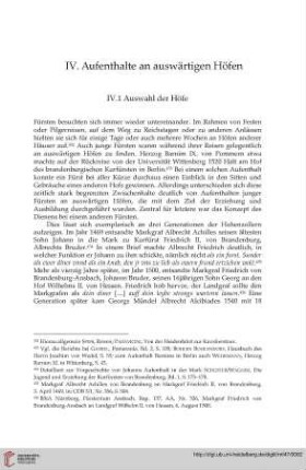 IV.1 Auswahl der Höfe