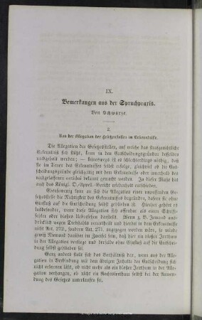 IX. Bemerkungen aus der Spruchpraxis