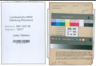 Entnazifizierung Wilhelm Joliet , geb. 18.09.1888 (Buchdrucker)