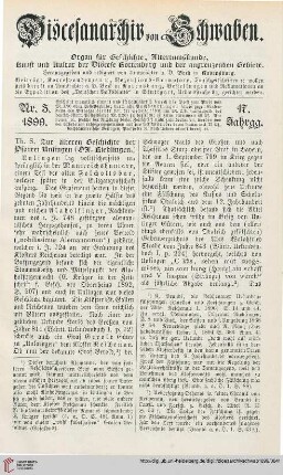 17: Zur älteren Geschichte der Pfarrei Unlingen (OA. Riedlingen), [1]