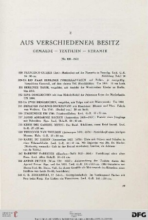 E. Aus verschiedenem Besitz: Gemälde – Textilien – Keramik (Nr. 328-368)