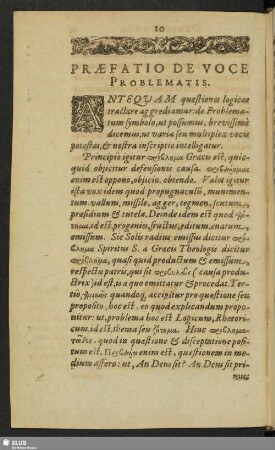 Praefatio De Voce Problematis