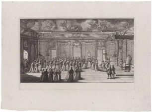 Audienzgemach beim Empfang Maria Josephas im Dresdener Schloss 1719