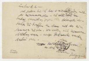 Postkarte von Conrad Felixmüller an Raoul Hausmann. Berlin