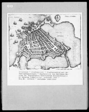 Stralsund: Grundriss der Stadt und Wehranlage