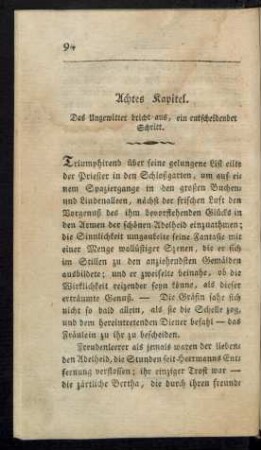 Achtes Kapitel. Das Ungewitter bricht aus, ein entscheidender Schritt.