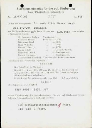 Meves, Fritz, Dr. med.