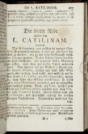 Die vierte Rede wider den L. Catilinam.