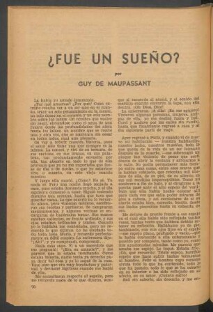 ¿Fue un sueño?