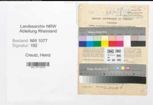 Entnazifizierung Heinz Creutz , geb. 28.04.1921 (Polizist)