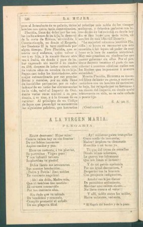 A la Virgen María. : Plegaria.