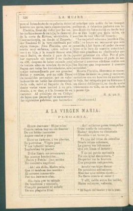 A la Virgen María. : Plegaria.