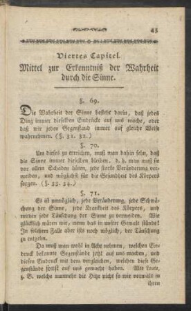 Viertes Capitel. Mittel zur Erkenntniß der Wahrheit durch die Sinne
